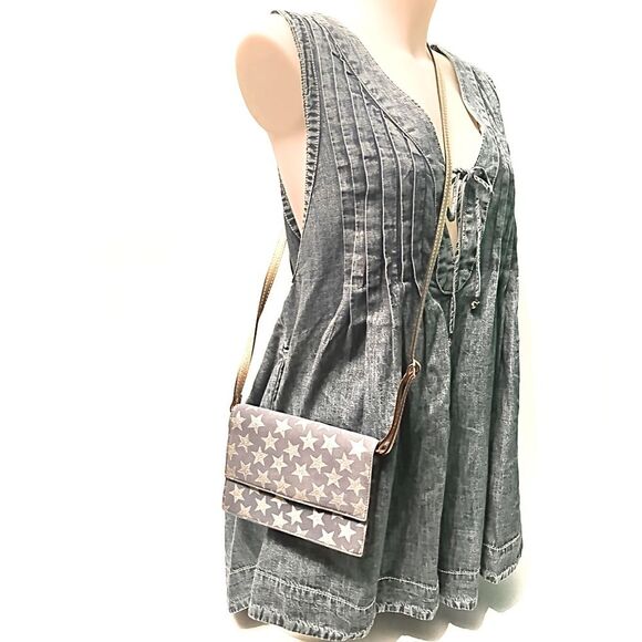 J.Crew Navy Star Clutch Gold Strap Crossbody Bag NWT - Picture 2 of 8